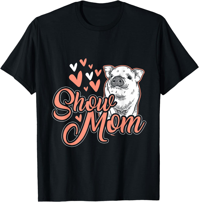 Animal Tees & Gift Idea Show Mother Pigs T-Shirt - Black