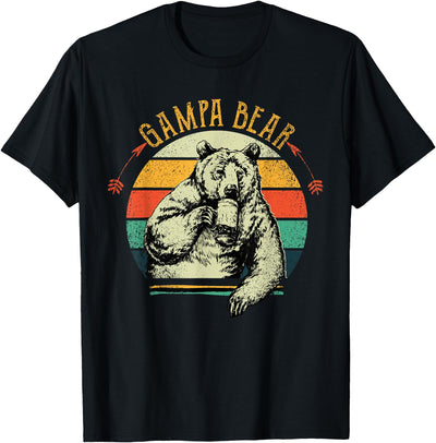 Mens Vintage Gampa Bear Funny Fathers Day T-Shirt