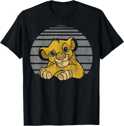 Lion King Young Simba Distressed Stripes T-Shirt