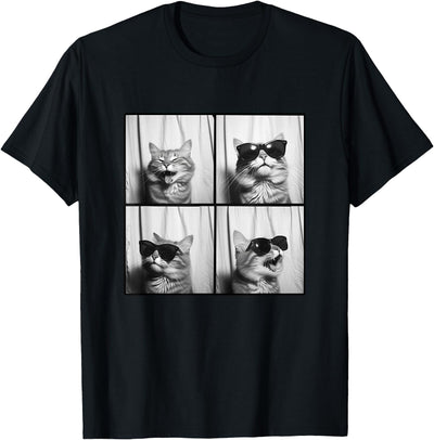 Funny Cat Memes Women Cool Pics Mom Gift Apparel Funny Photobooth Cat Selfie Photostrip Cute Laugh Cat Lover T-Shirt