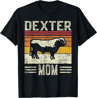 Farmer Best Cow Mom Women Vintage Cattle Dexter T-Shirt