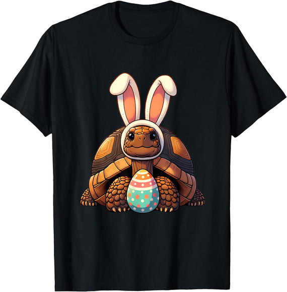 Funny Easter Tortoise Lovers Egg Eggs Bunny Rabbit Funny T-Shirt in Black