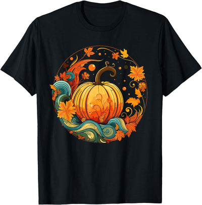 Cottagecore Aesthetics Decor Clothing Gifts Cottagecore Pumpkins Autumn Leaves Fall Vibe Women's Graphic T-Shirt