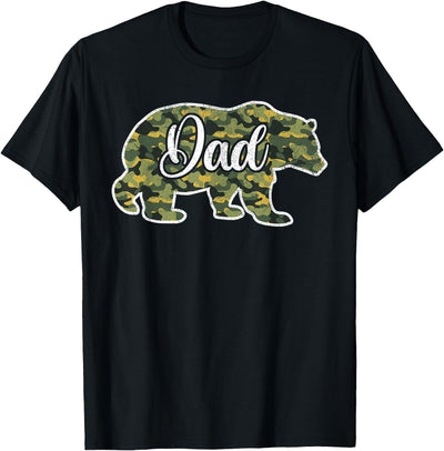 Men’s Bear Hunter Dad Camouflage , Father Hunting Camo T-Shirt