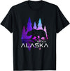 Midnight Sun Gifts and Designs Sitka - Alaska - Colorful Bear and Trees T-Shirt - As Pictured