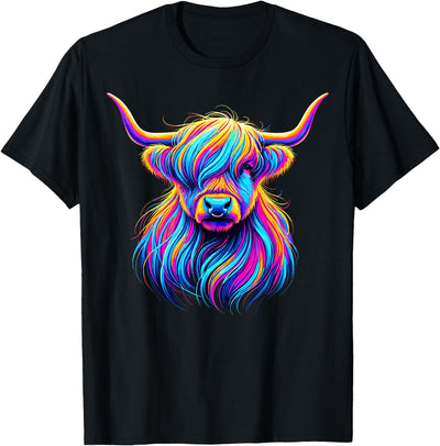 Cute Colorful Highland Cow T-Shirt