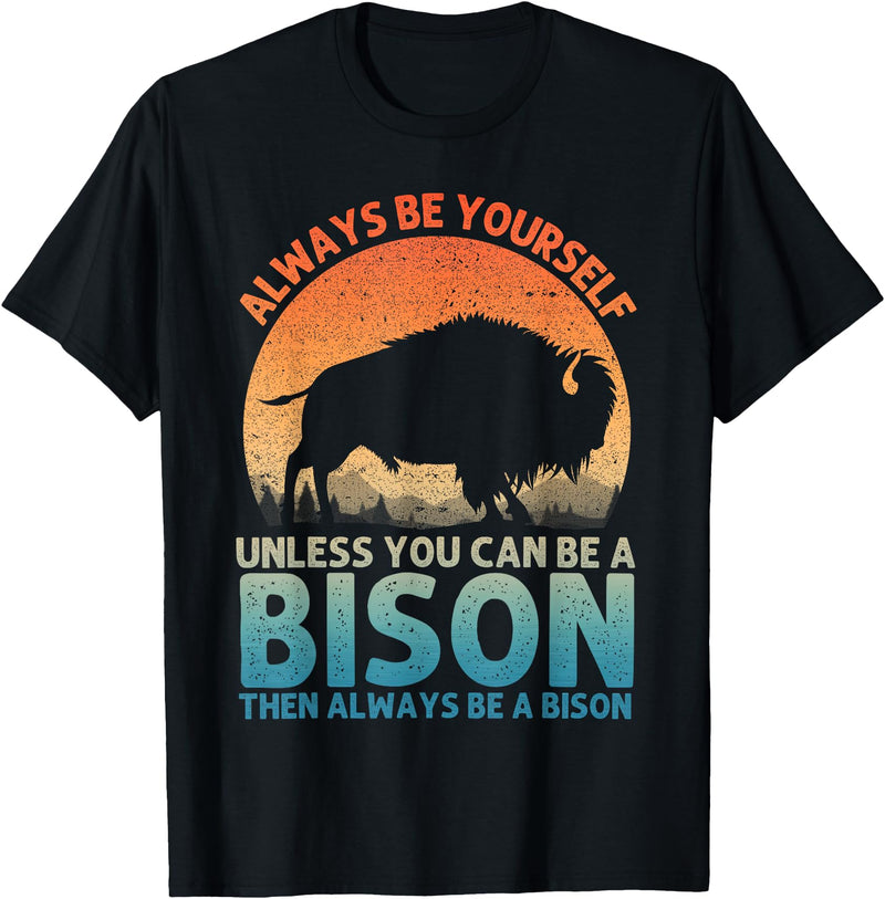 Bison Gift Bison Lover Accessories & Buffalo Stuff Cool Bison Design For Men Women Buffalo Animal Lovers Bison T-Shirt -