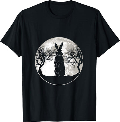 Bunny Silhouette Under Full Moon T-Shirt