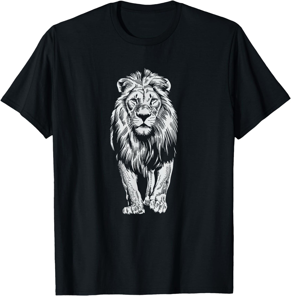 Laroli Aesthetic Art White Paint Art Lion Lions T-Shirt - Black
