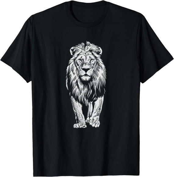 Laroli Aesthetic Art White Paint Art Lion Lions T-Shirt - Black