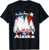 Alaska Souvenir Gifts by PLOLDS North Pole Alaska Christmas Town Polar Bear Santa Souvenir T-Shirt - Black