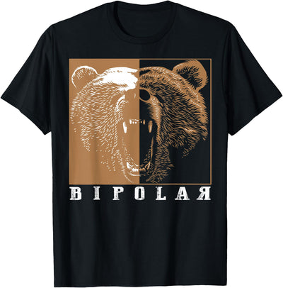 Cool I Love Polar Bears With Bipolar Designs Bipolar Cute Mental Disorder Polar Bear Gift T-Shirt