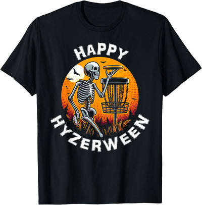 Disc Golfing Humor Meme Tees And Stuff Disc Golf Halloween Disc Golfer Skeleton Hyzerween Item T-Shirt