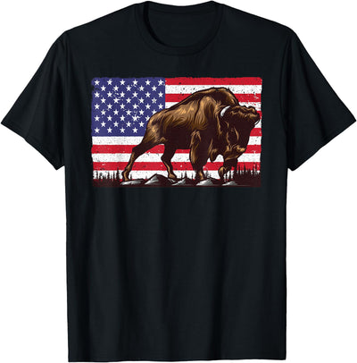 Cow Cute Bison Design Women Kids Buffalo Bison Lovers T-Shirt