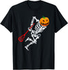 Lacrosse Skeleton Halloween Costumes Skeleton Lacrosse Halloween Pumpkin T-Shirt - Black