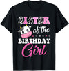 Cow Lover Birthday Men Women Kids Shirts & Gifts Sister of The Birthday Girl Farm Cow Matching Family Shirt T-Shirt - Black