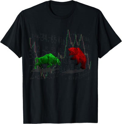 Stock Market Bulls vs Bears Graphic T-Shirt