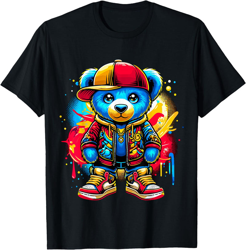 Magical Hip Hop Music lover Gifts Hip Hop Teddy Bear Cool T-Shirt - Black