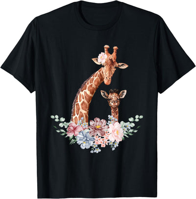 Giraffes Flowers - Giraffe Lover Zoo Animal Wildlife T-Shirt