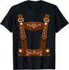 Bavarian Oktoberfest Halloween Costume Oktoberfest Costume Halloween Lederhosen T-Shirt - Black