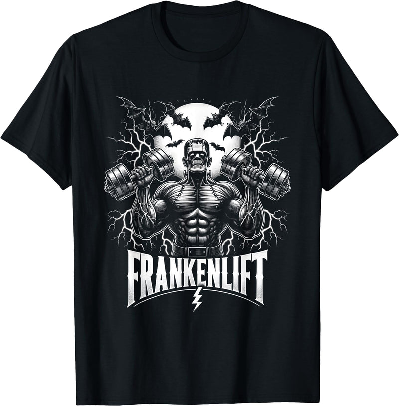 Fitness Training Halloween Costume Men Women Tees Frankenstein Monster Halloween Gym Workout Enthusiast T-Shirt - As Pictured