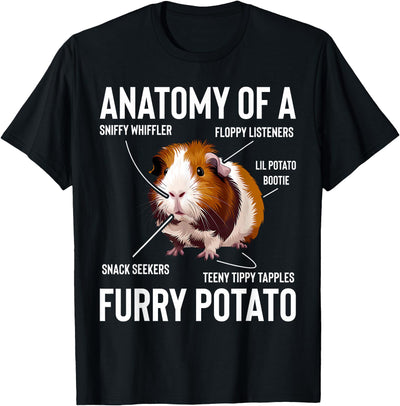Guinea Pig Anatomy Of Furry Potato Funny Cavy Men Women Kids T-Shirt