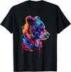Bear Design Colourful Bear T-Shirt - Black