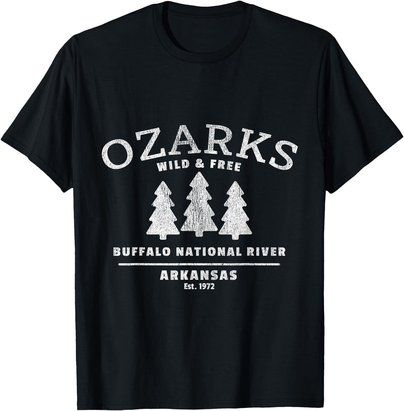 Arkansas Wilderness Designs and Gifts Buffalo National River - Arkansas - Ozark Mountains T-Shirt - Black
