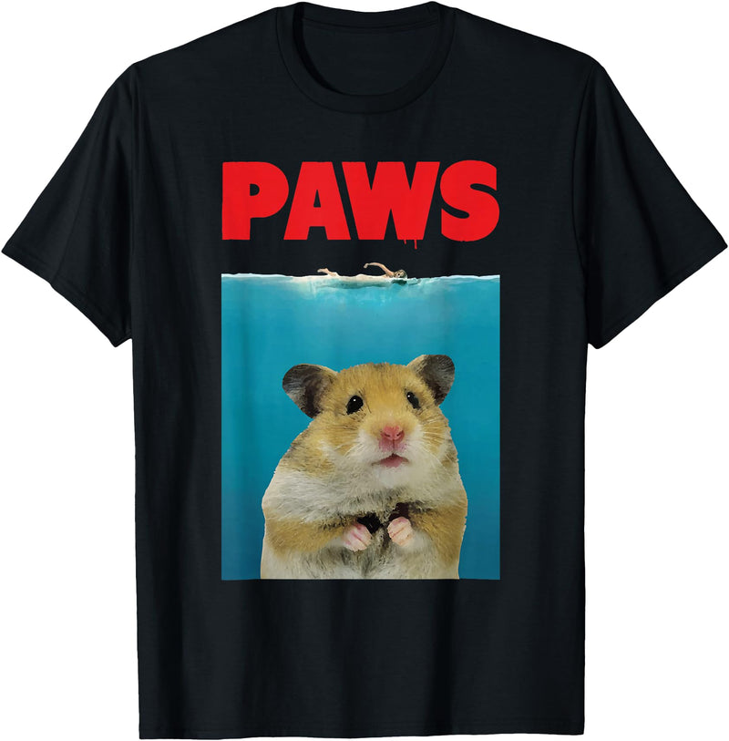 Paws Hamster Funny T-Shirt Parody | Hammy Lover Gifts T-Shirt - Black