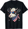 Cow USA Flag 4th Of July Patriotic American Cow USA Flag Cows 4th Of July Women Men T-Shirt - As Pictured
