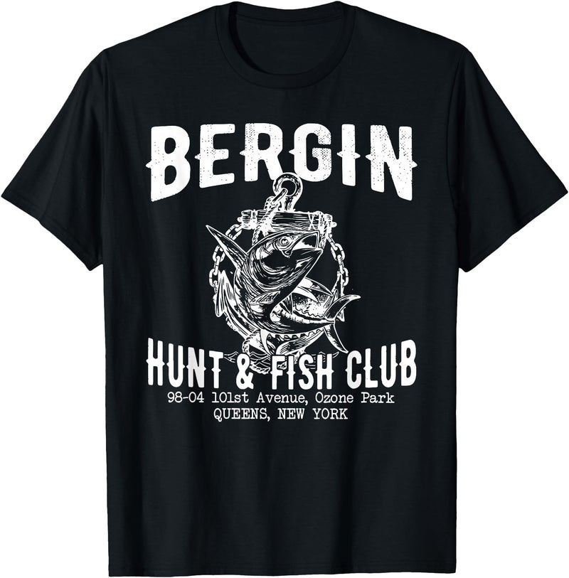 BERGIN HUNT & FISH CLUB Funny Design T-Shirt - Black