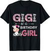 Cow Birthday Cow Lover Gifts For Family Men Woman Gigi of The Birthday Girl Farm Cow Grandma Matching Family T-Shirt - Black