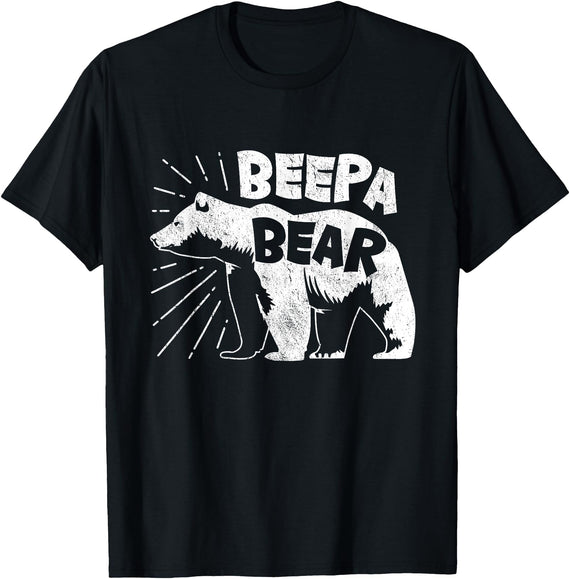 Mens Beepa Bear T-Shirt Father's Day Tee T-Shirt - Black