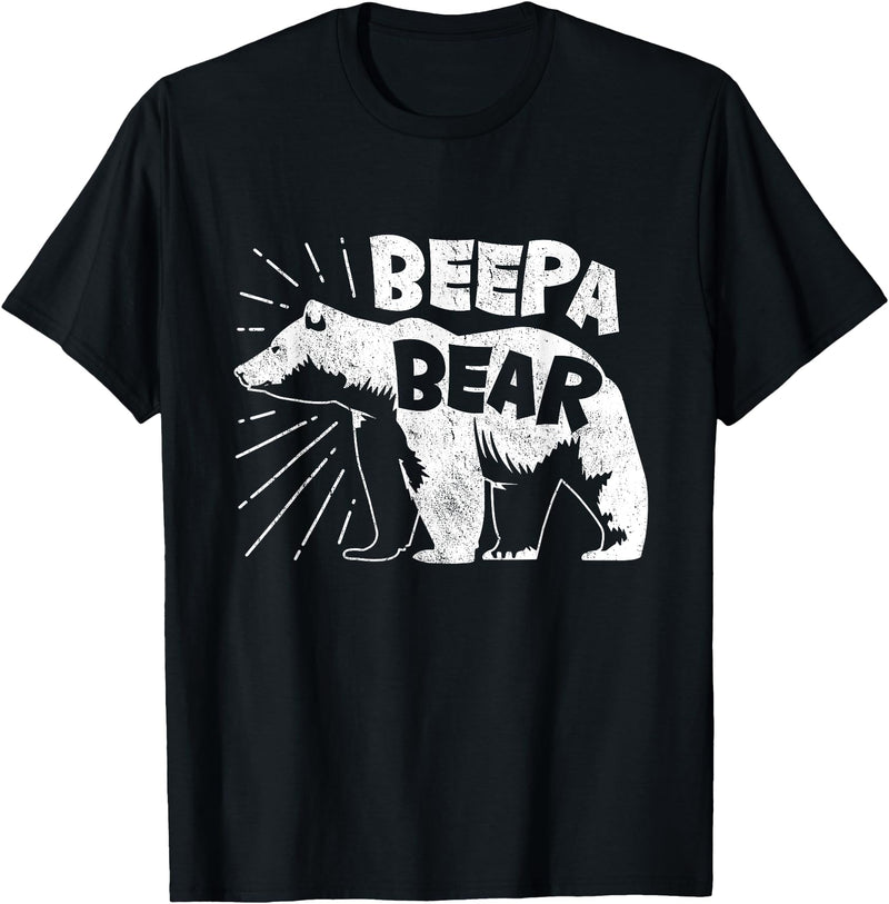 Mens Beepa Bear T-Shirt Father's Day Tee T-Shirt - Black