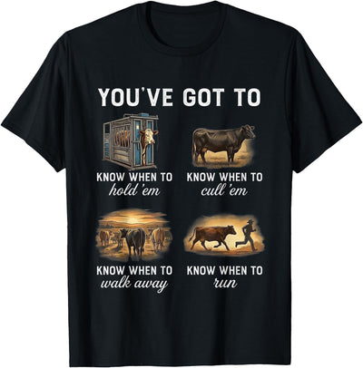 Got to Know When to Hold Em Funny Cow You've Em Retro T-Shirt