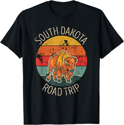 South Dakota Family Road Trip Buffalo Bison Matching Vintage T-Shirt