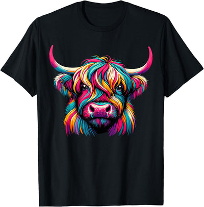 Cute Highland Cow Lover Multi Coloured T-Shirt
