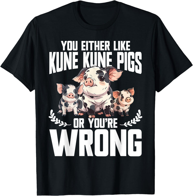 Kune Kune Pig Accessories & KuneKune Clothes Kune Kune Pig Lover Pig Breeder Supplies Kunekune Pig T-Shirt - Black