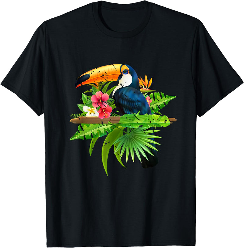 Toucan Bird Ornithologist Gift Idea Tropical Birds Exotic Summer Animal Toucan T-Shirt - Black
