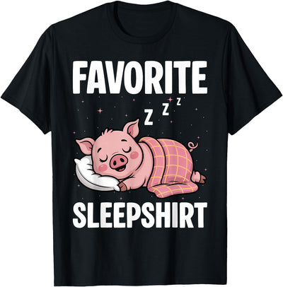 Favorite Sleep, Napping Pig, Piglet & Piggy Pajama T-Shirt