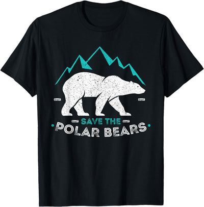 Polar Bear T-Shirt Gifts Save Polar Bears Shirt Animal Vintage Retro Gift Tee T-Shirt