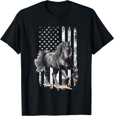 Friesian Design USA Flag Horse Relax it´s a Friesian T-Shirt