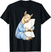 Funny Sleepy Llama Animal Lovers Pajama Llama Sleeping in Cute Pajamas Sleep T-Shirt - Black