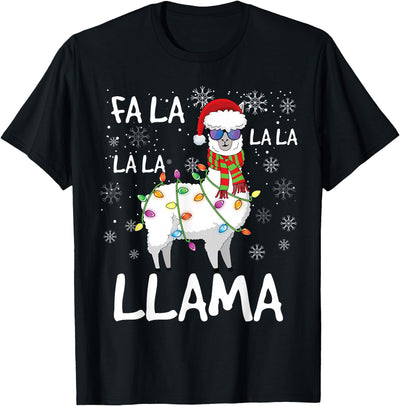 Funny Christmas Llama Shirts Fa La La Llama Shirt Men Women Funny Llama Christmas T-Shirt