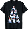 White Giant Christmas Tree Lights Santa Hats Polar Bear Christmas Tree Funny Ice Bear Holiday T-Shirt - Black