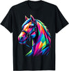 Funny Horse Lover Colorful Horse Pop Art Cute Horses T-Shirt - Black