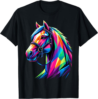 Funny Horse Lover Colorful Horse Pop Art Cute Horses T-Shirt