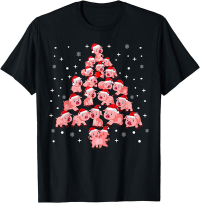 Pig Christmas Tree Funny Pig Lover Gift Idea for Xmas Tree T-Shirt