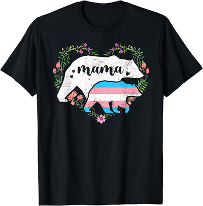 LGBTQ Mama Bear Transgender Flag Gay Equal Rights Trans T-Shirt
