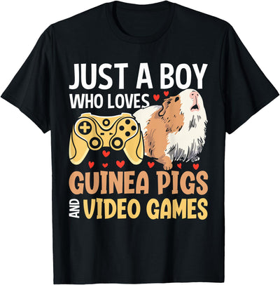 Just A Boy Who Loves Guinea Pigs and Video Games T-Shirt